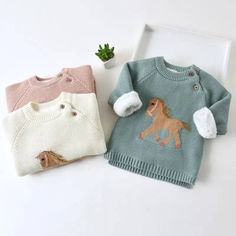 Gwenny Horse Sweater (Cream)