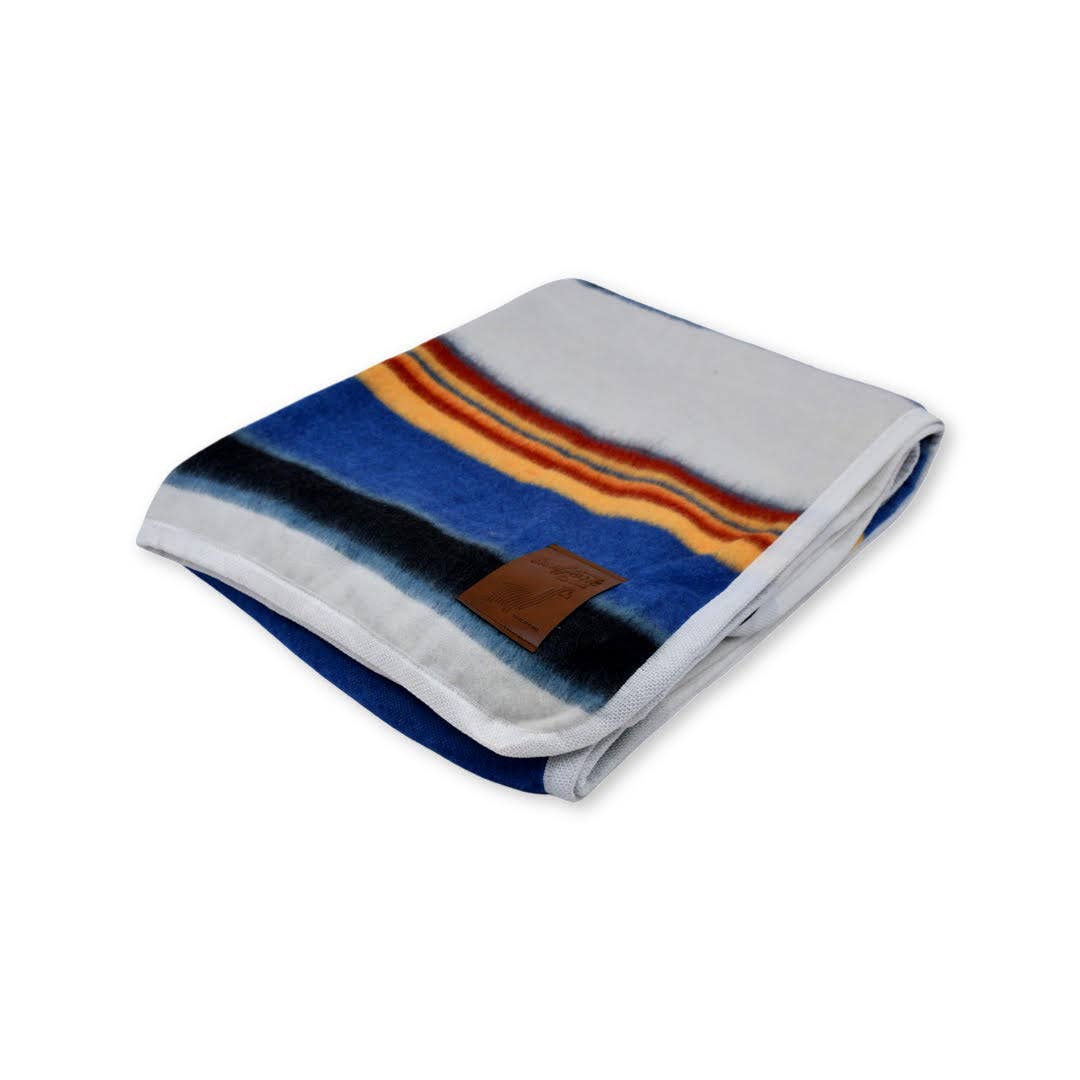 Luxury Alpaca Striped Bedspread Bound Edges Blanket Throw