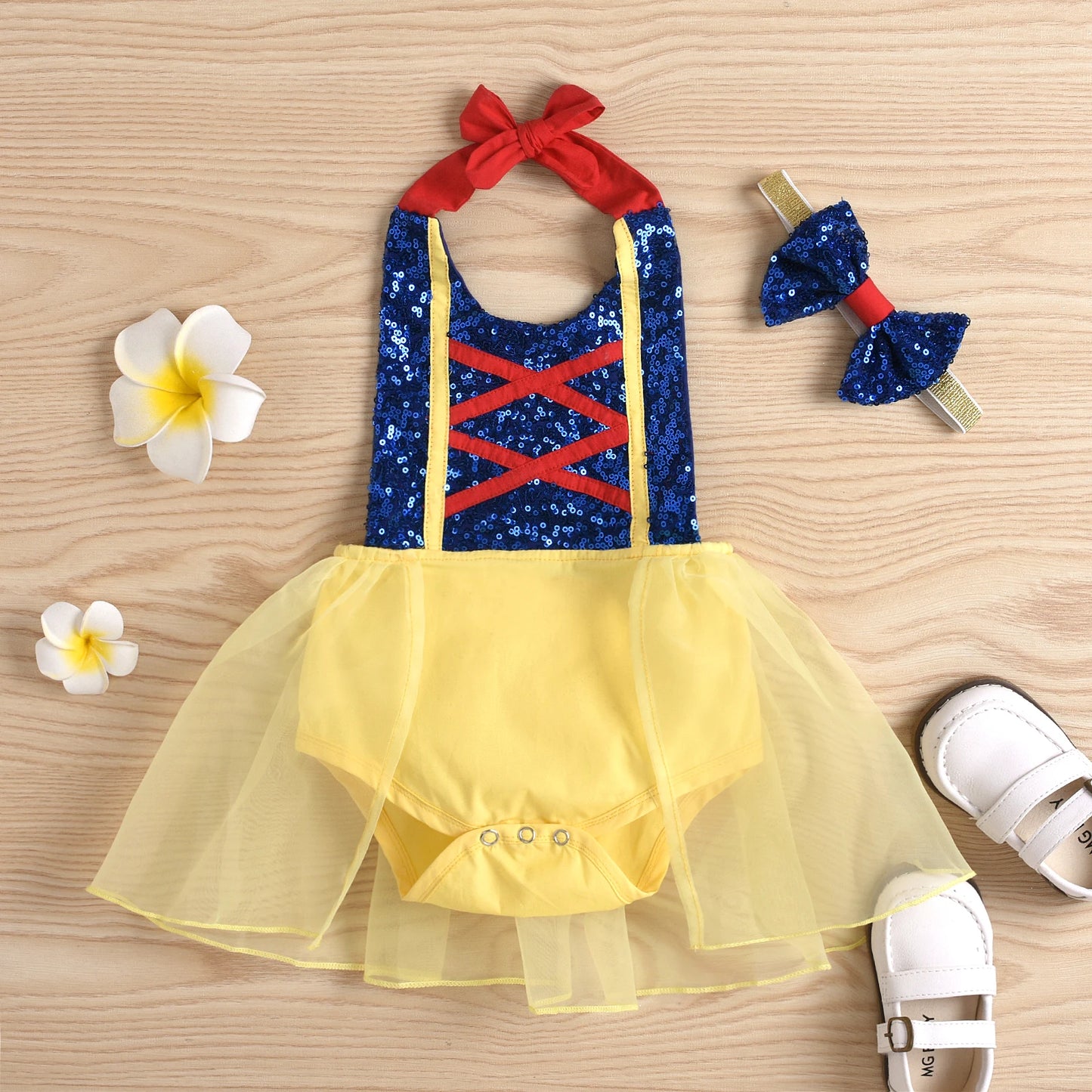 Baby Girl 2-Piece Princess Inspired Dress w/Headband Bow