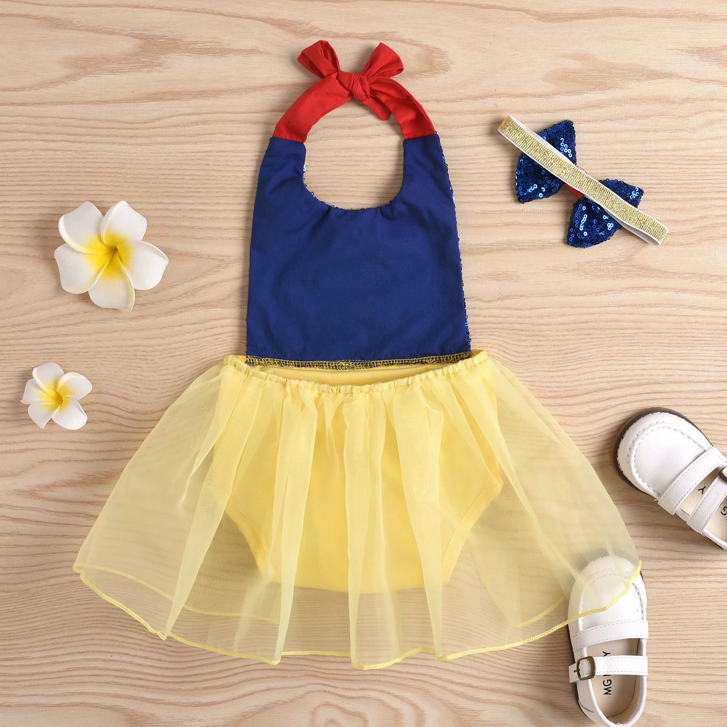 Baby Girl 2-Piece Princess Inspired Dress w/Headband Bow