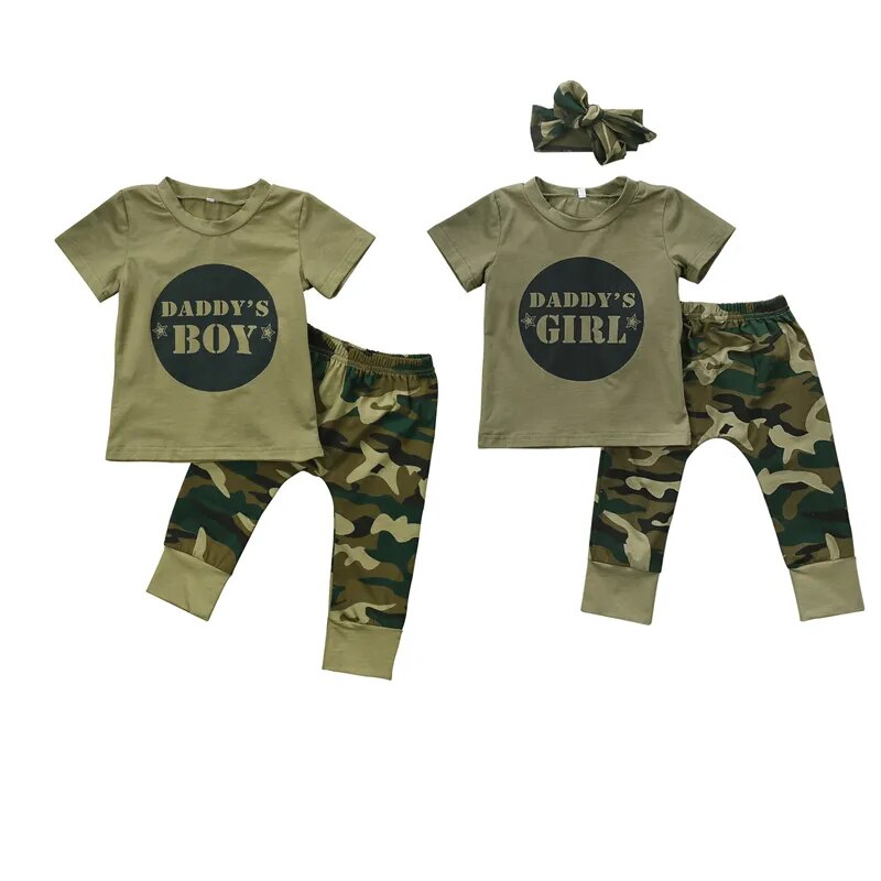 Baby Toddler Daddy's Girl or Boy Camo Outfit
