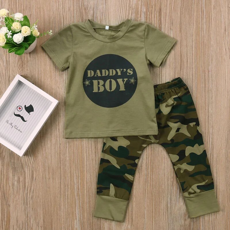 Baby Toddler Daddy's Girl or Boy Camo Outfit