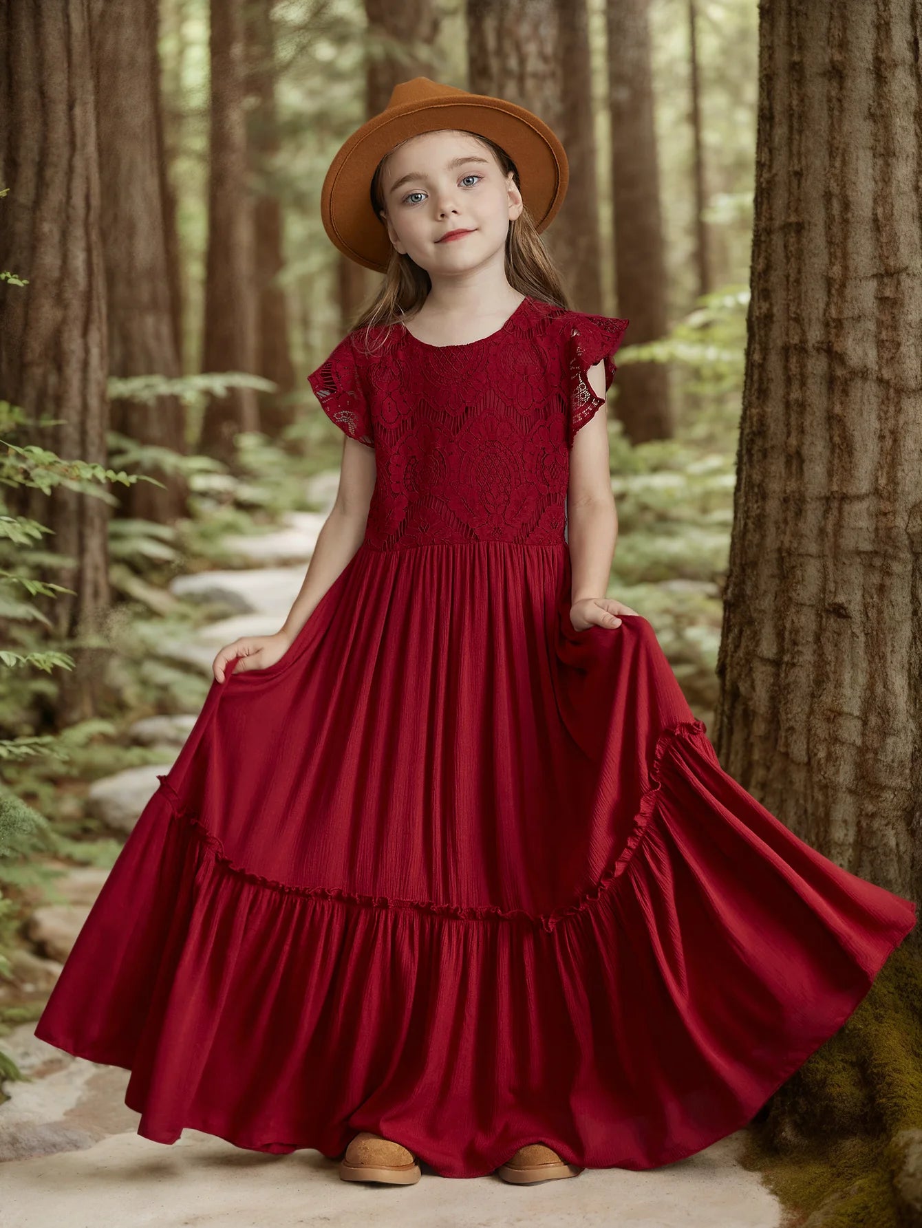 Girls Lace Bohemia Long Dress