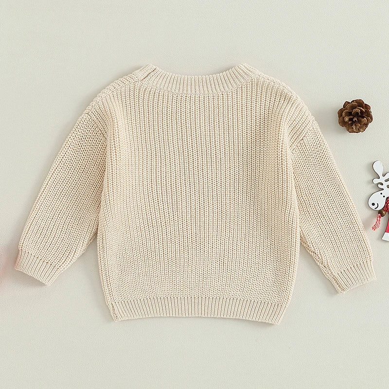 My First Christmas Knit Baby Sweater