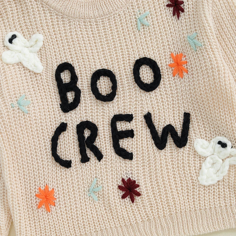 Baby Boo Crew Knitted Halloween Fall Sweater for Boy and Girl
