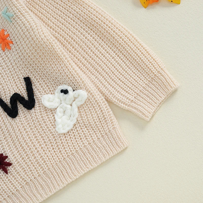 Baby Boo Crew Knitted Halloween Fall Sweater for Boy and Girl