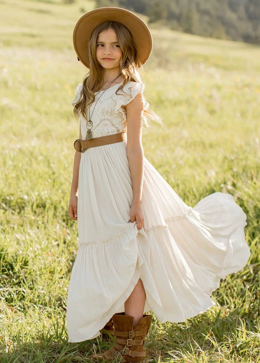 Girls Lace Bohemia Long Dress