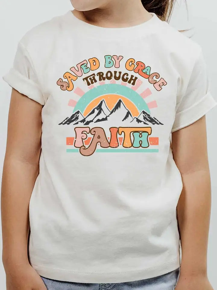 Saved By Grace Kids Graphic Cotton Tee - Limited