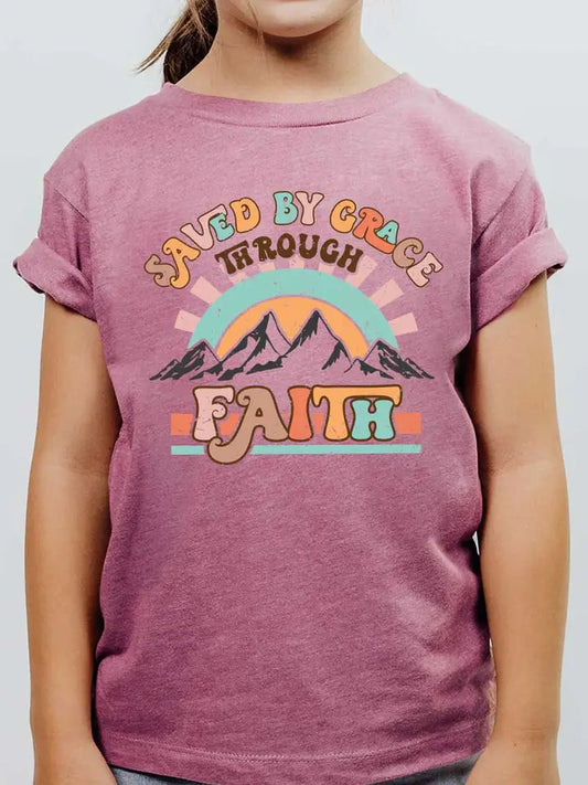 Saved By Grace Kids Graphic Cotton Tee - Limited