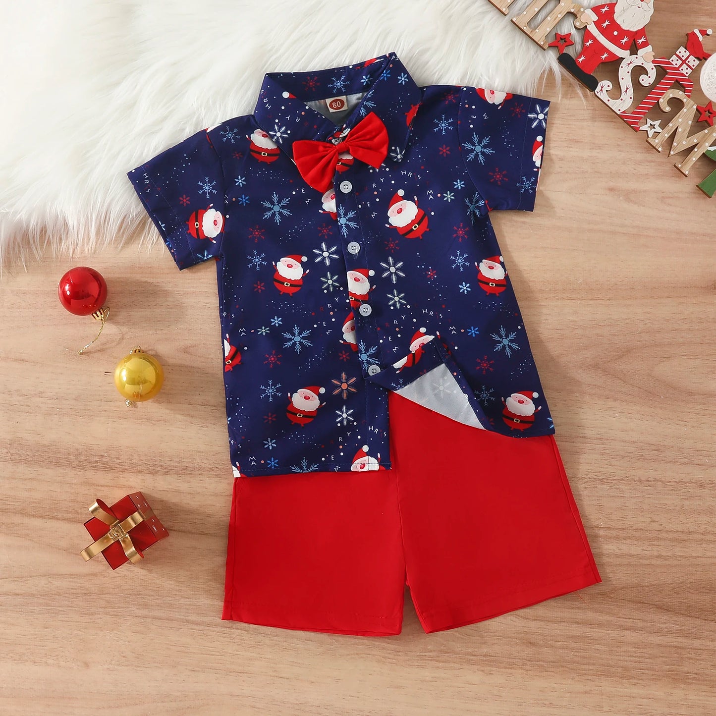 Bowtie Santa Baby Toddler Christmas Outfit