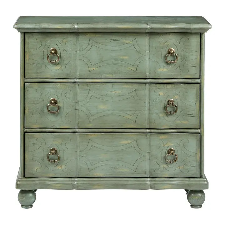 Antique Accent Green 3-Drawer Chest Dresser