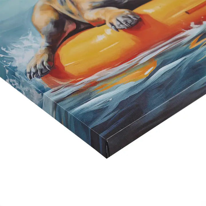 Beach Dogs Coastal Canvas Wall Art, Frenchie French Bulldog