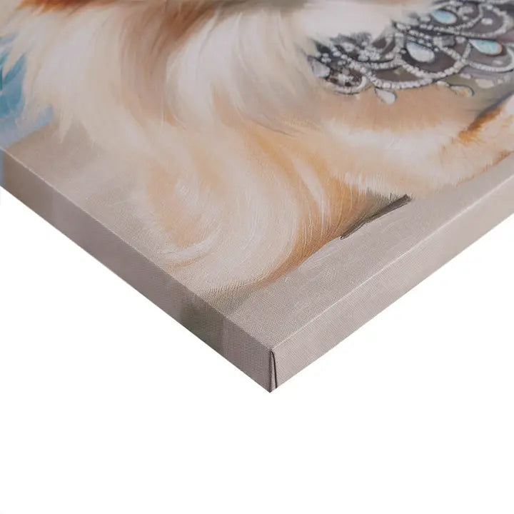 Beach Dogs Coastal Canvas Wall Art, Pomeranian