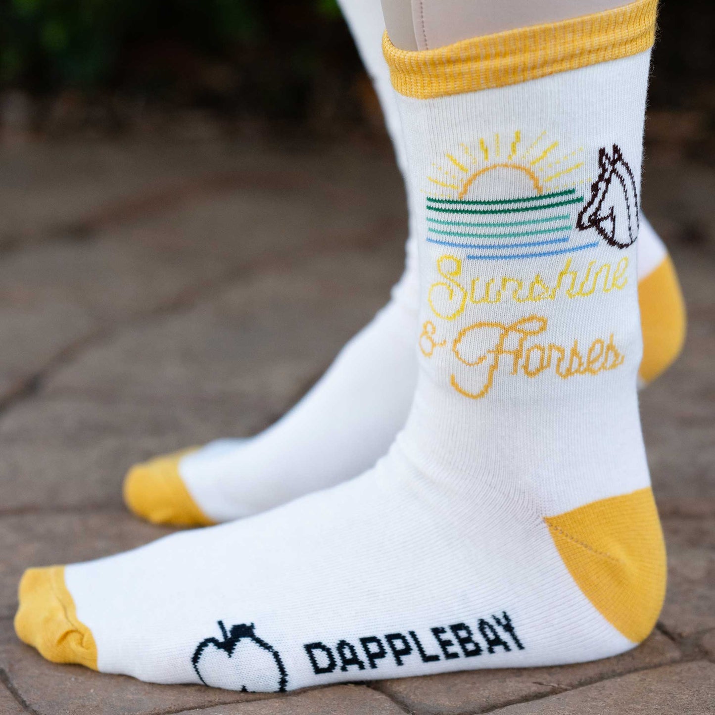 Dapplebay Knit Crew Socks-Sunshine & Horses