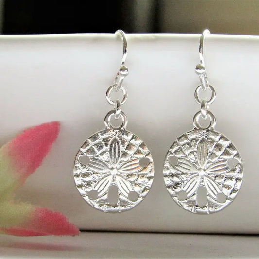 Sterling Silver Sand Dollar Earrings