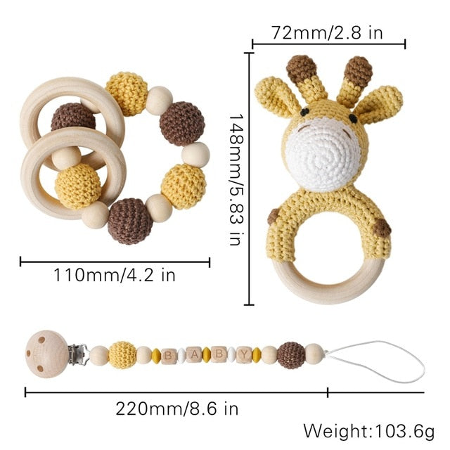 3-Piece Crochet Teether Set
