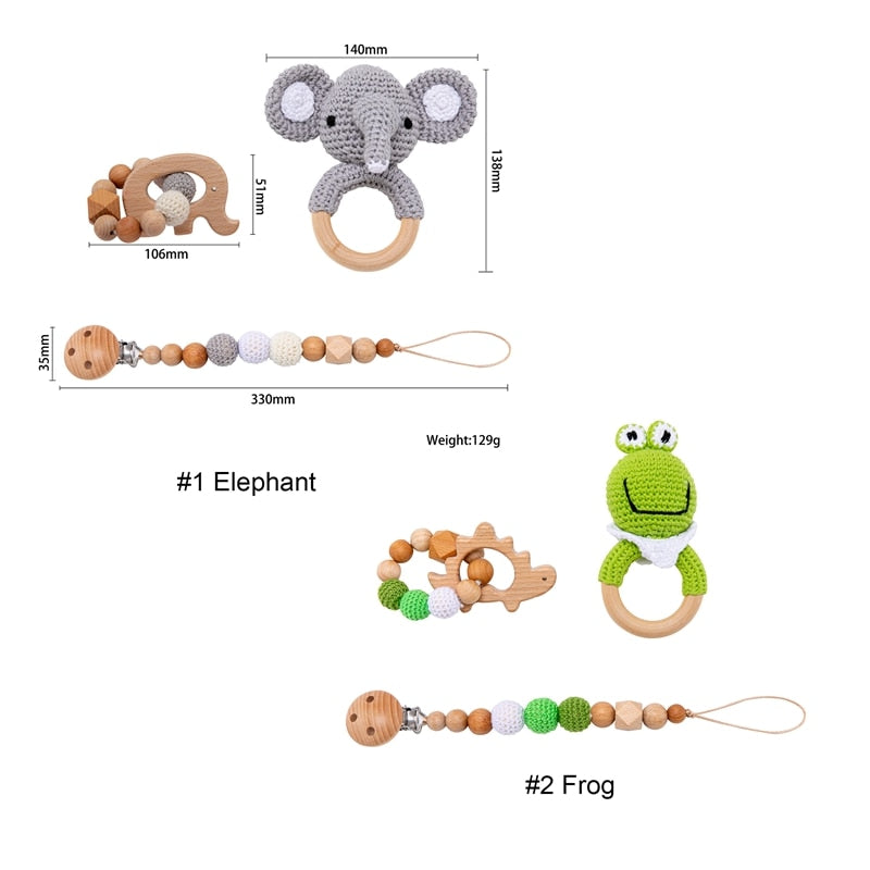 3-Piece Crochet Teether Set