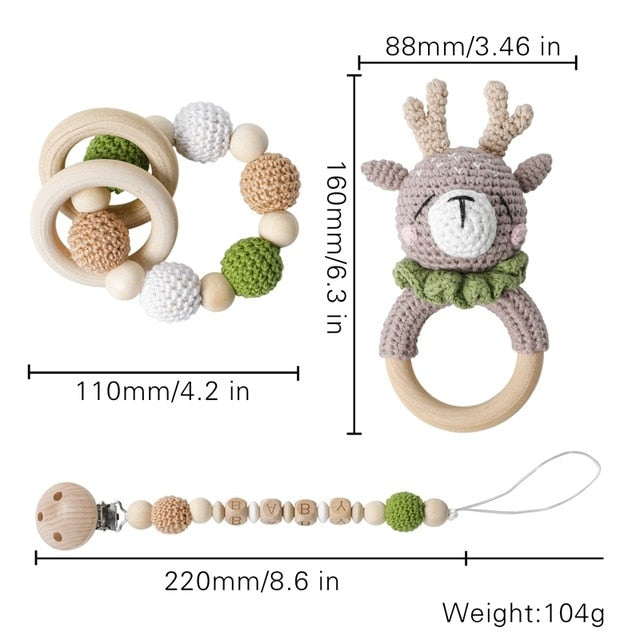 3-Piece Crochet Teether Set