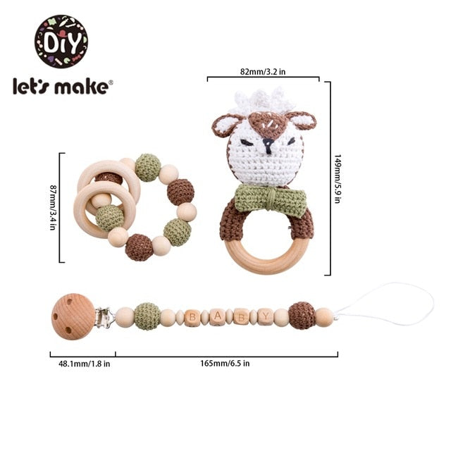 3-Piece Crochet Teether Set