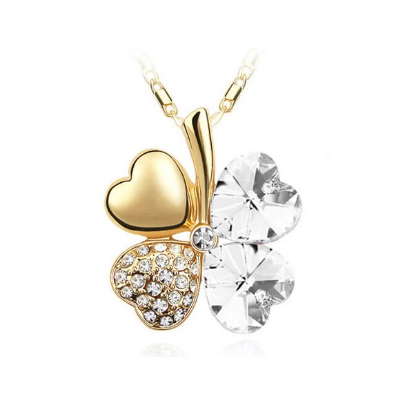 Lucky Charm: Four Leaf Clover Australian Crystal Necklace