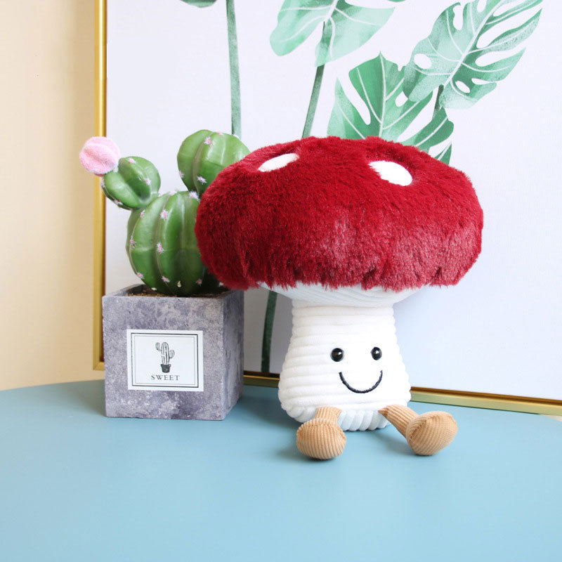 Adorable Plush Smiling Mushroom - Perfect for Cuddles and Playtime!
