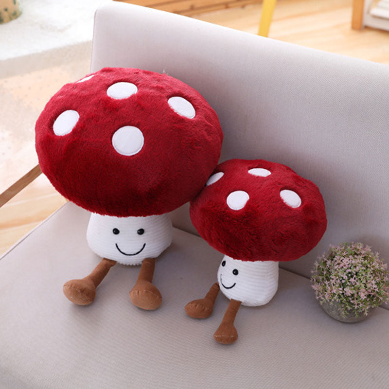 Adorable Plush Smiling Mushroom - Perfect for Cuddles and Playtime!
