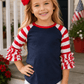 July 4th Striped Navy Red White Ruffle Top Kids