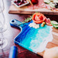 Hand Poured Charcuterie Board, Beach Resin Serving Tray