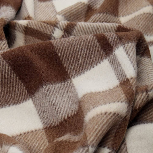 Plaid Scottish Alpaca Blend Blanket Earth Tones