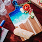 Hand Poured Charcuterie Board, Beach Resin Serving Tray