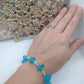 Caribbean Blue Sea Glass "loop" Silver Snake Chain Necklace