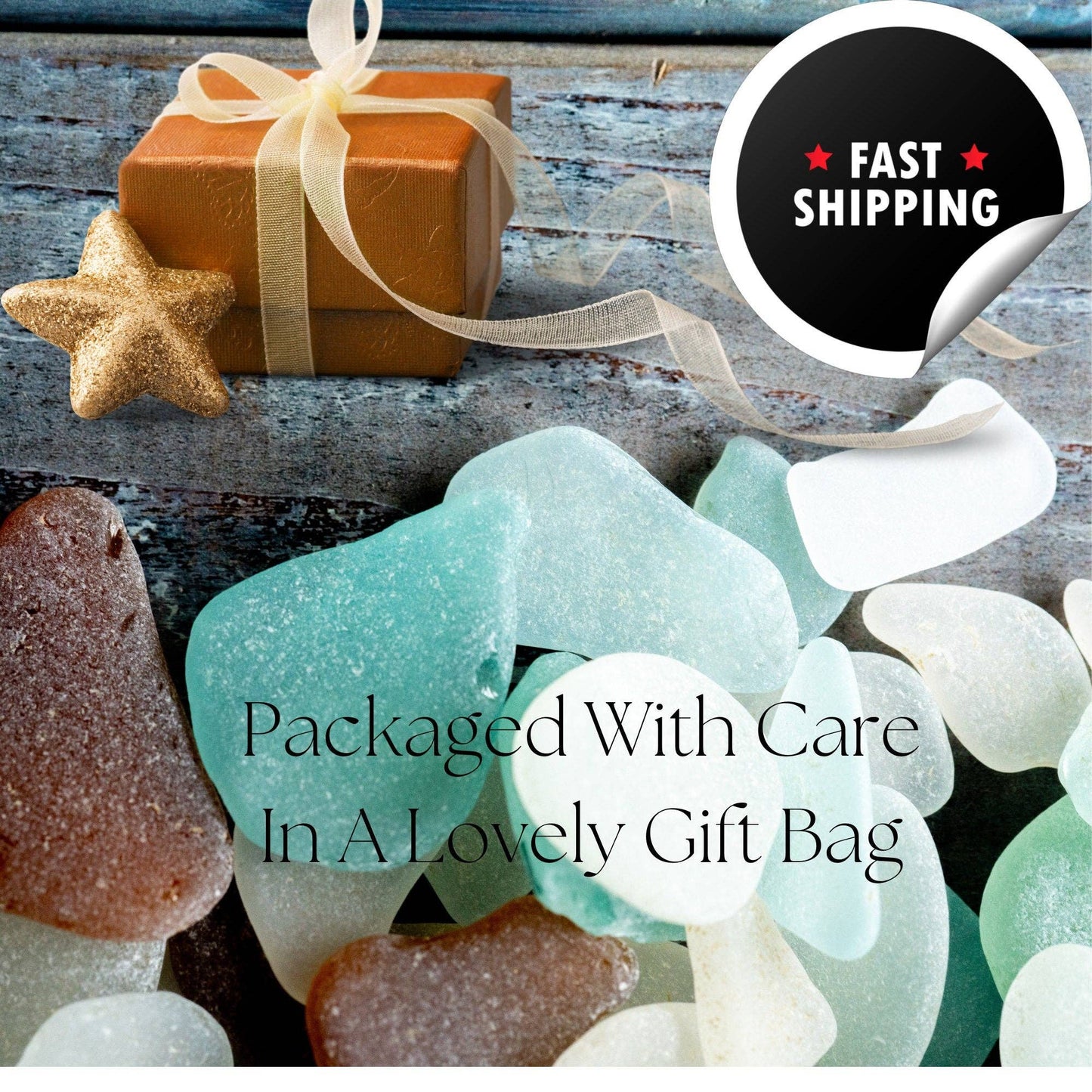 Caribbean Blue Starfish Sea Glass Pendant