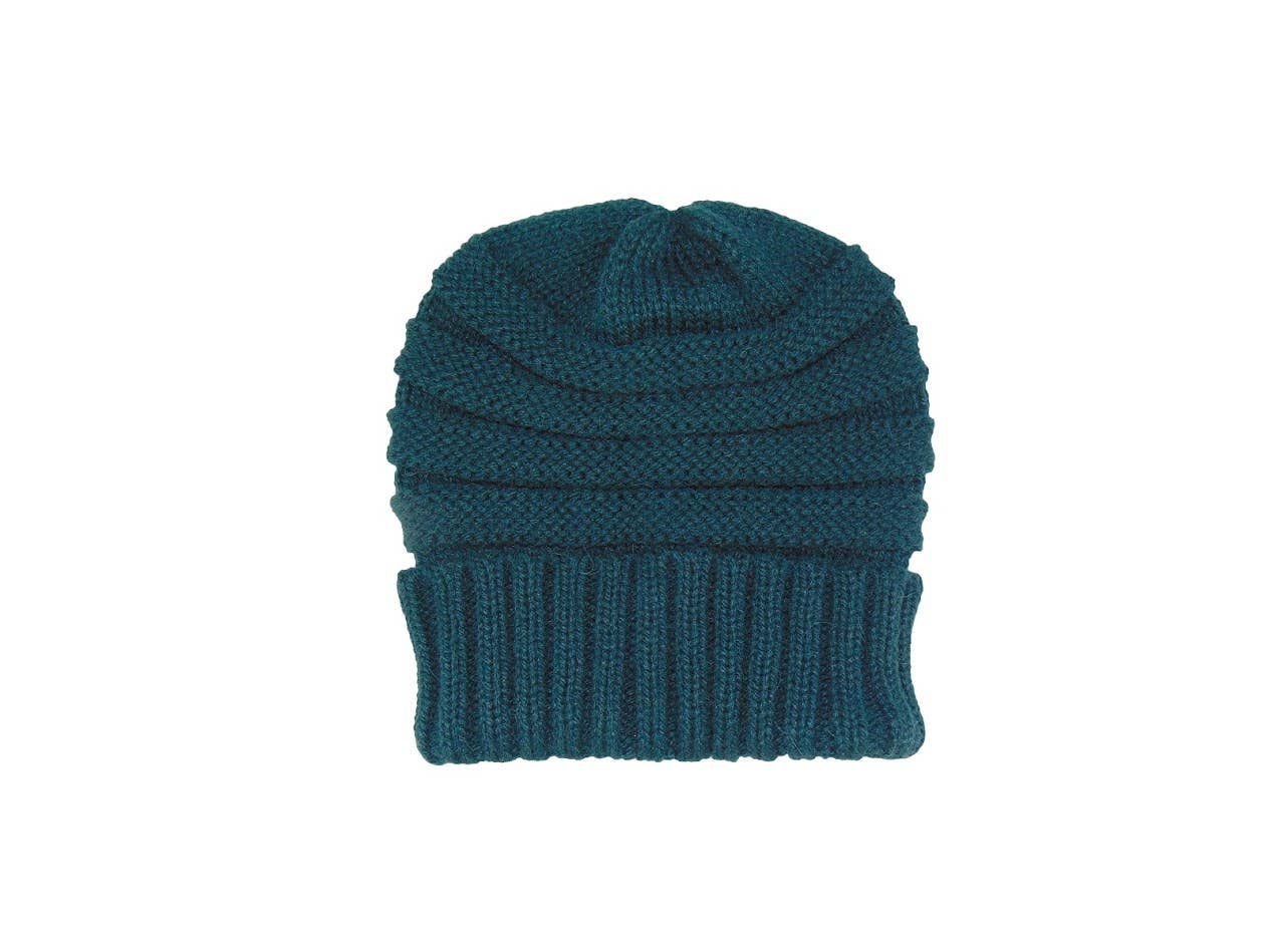 Alex Solid Wide Alpaca Double Band Premium Beanie with Cuff