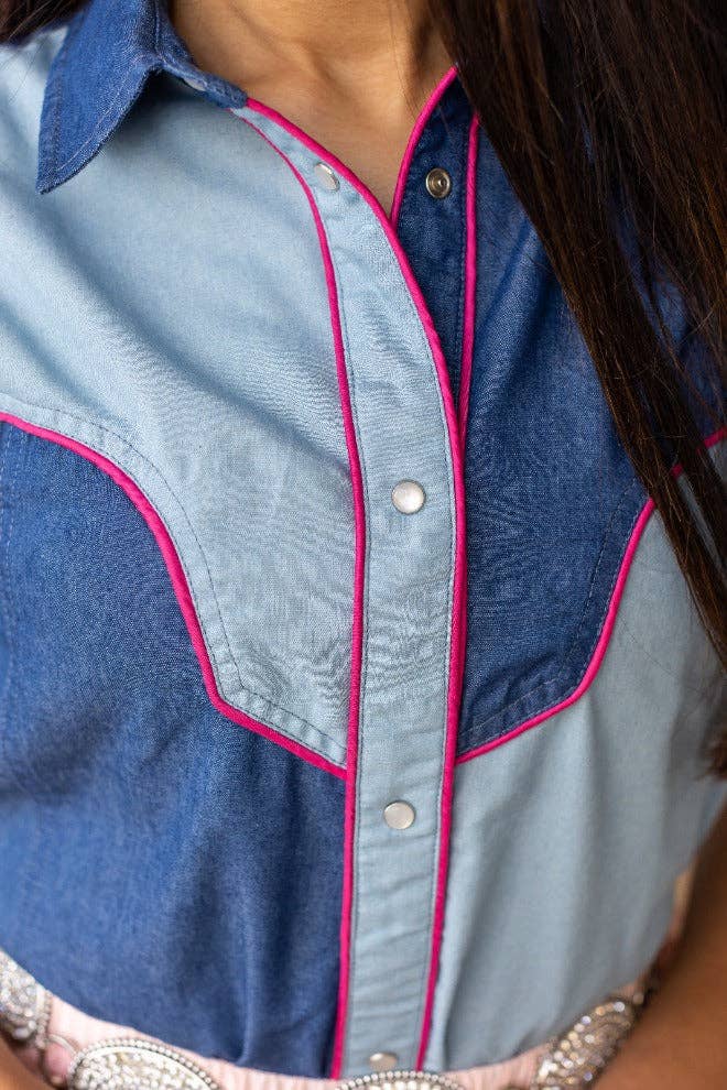 Howdy Partner Cotton Denim Button Up