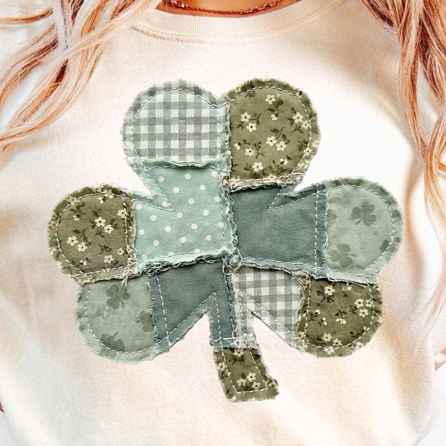 Retro Shamrock Sweatshirt, St Patricks Day Clover Shirt