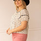 Eyelet Peasant Blouse, Black and White