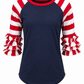July 4th Striped Navy Red White Ruffle Top Kids