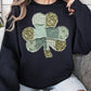 Retro Shamrock Sweatshirt, St Patricks Day Clover Shirt