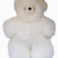 Alpaca Fur Teddy Bear White 12" Natural Plush