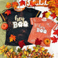 Girls' Hey Boo Ringer on Orange Splatter Tee