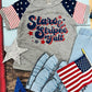 Girls Grey and Stars and Stripes Graphic Tee