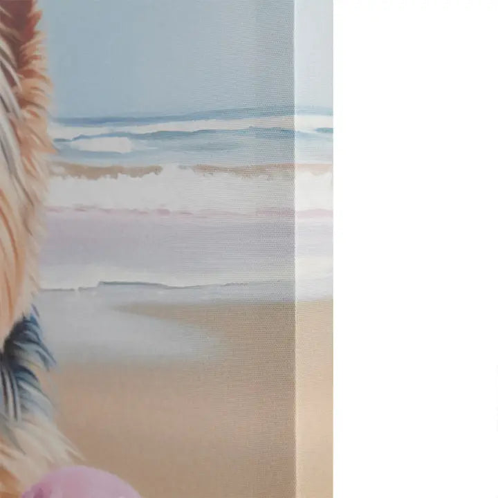 Beach Dogs Coastal Canvas Wall Art, Yorkie