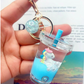Boba Bubble Tea Key Chain with Unicorn