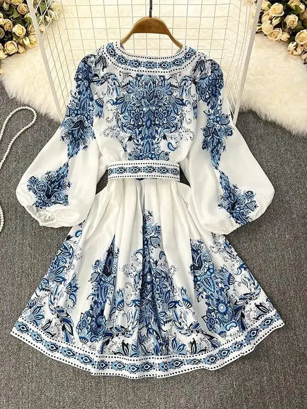 Stylish V-Neck Bohemian Style Dress