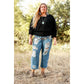 Forever Chasing Cowboys Copper Cream Floral Concho Link Belt Plus