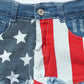 Girls Stars Stripe Patriotic Denim Shorts