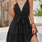 V-Neck Sleeveless Lace Waist-Cinching Dress