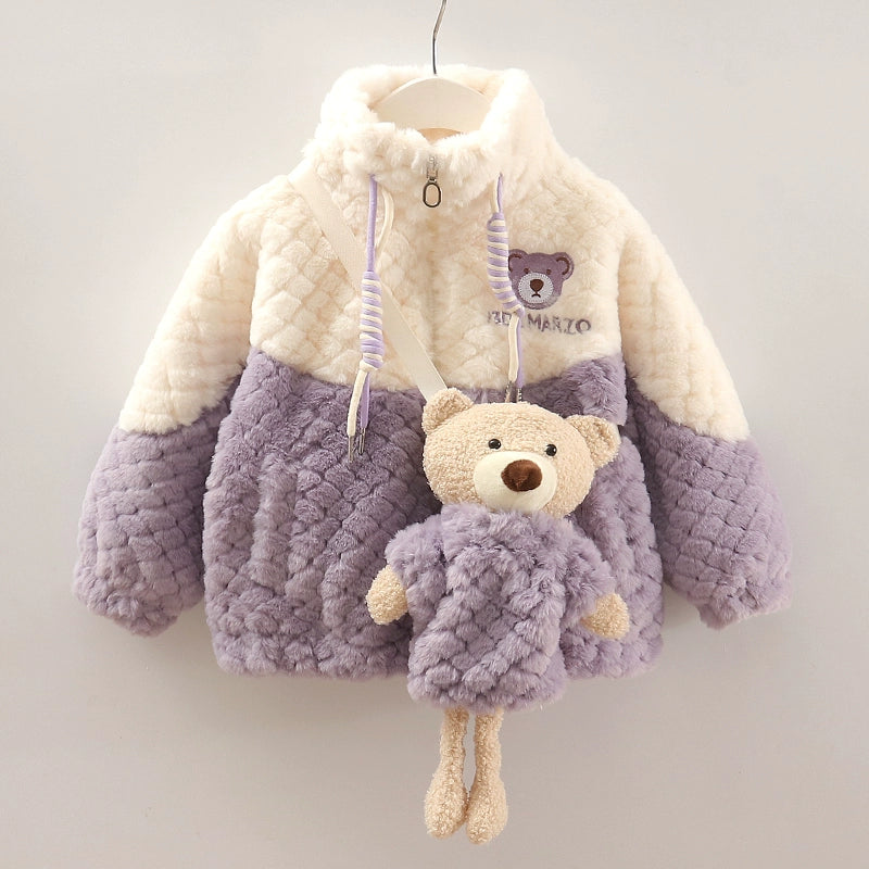 Stylish Girls Jacket with a Cuddly Friend