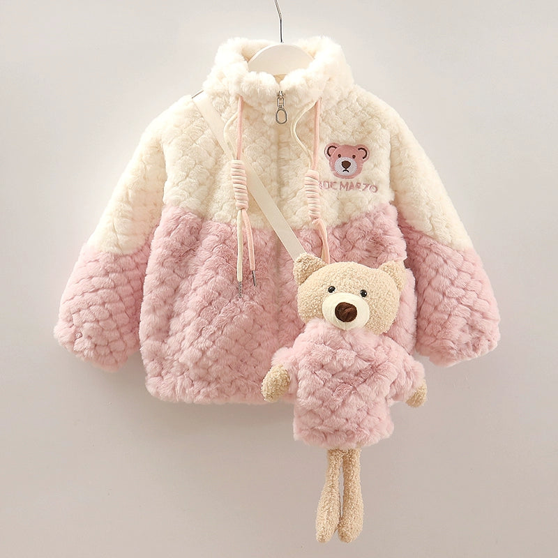 Stylish Girls Jacket with a Cuddly Friend