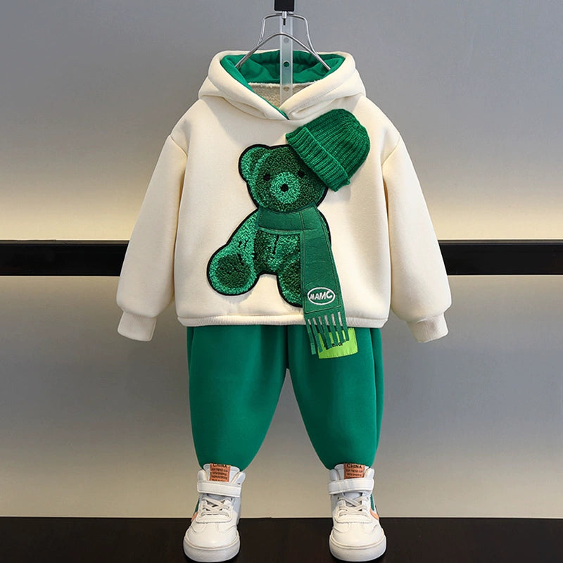 Boys Fleece-Lined Baby Handsome Hooded Sweater